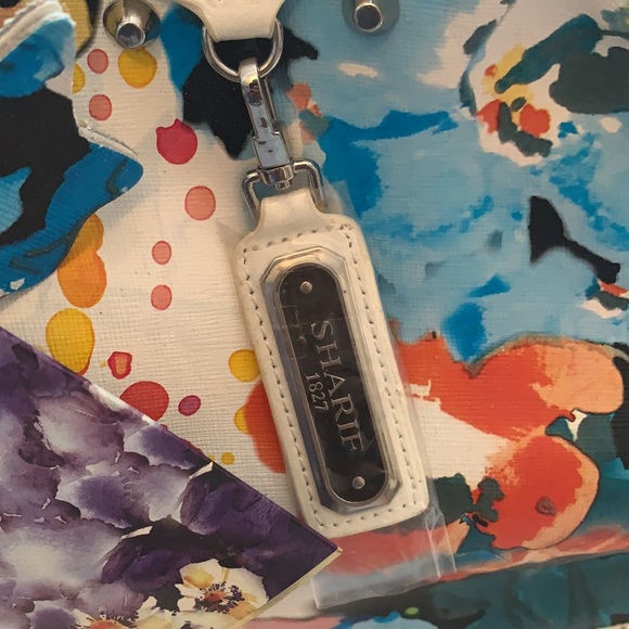 Sharif Genuine Leather Floral Handbag NWT - Picture 3 of 13